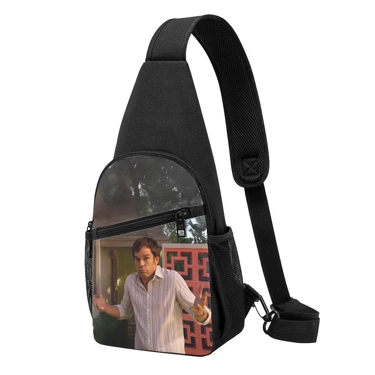 Movie Dexter Morgan Chest Bag Men Sling Crossbody Backpack Chest Bag Travel Hiking Daypack Shoulder Bag