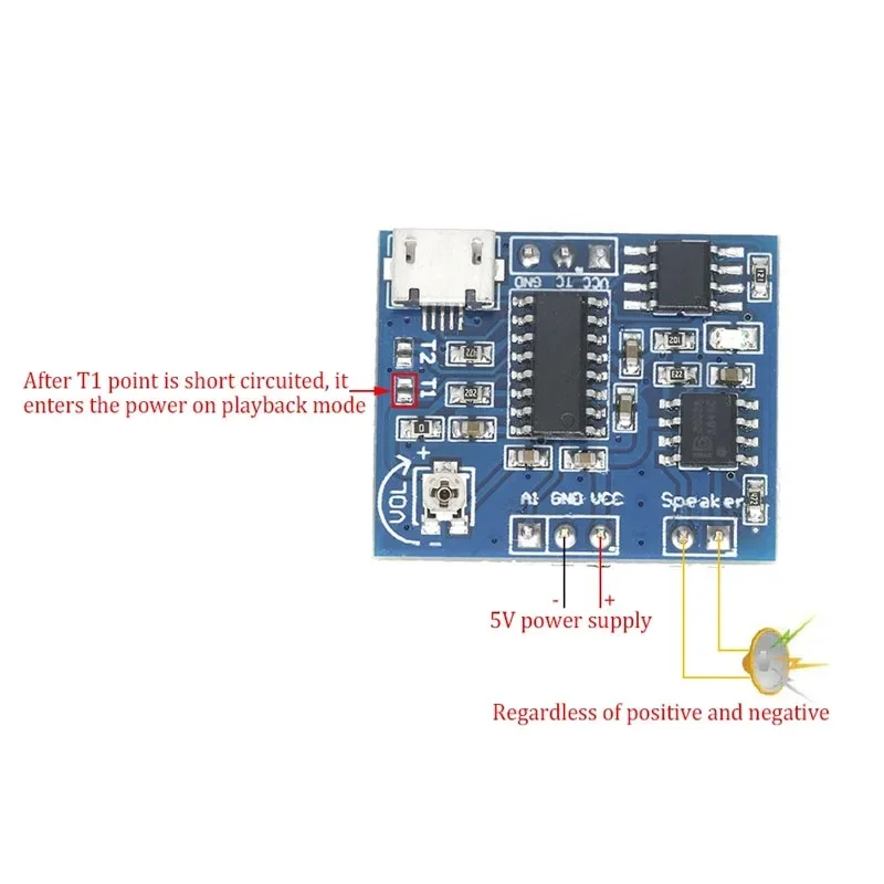 Single-way trigger playback module to change human thermal induction, proximity switch keys playback self-storage M0T