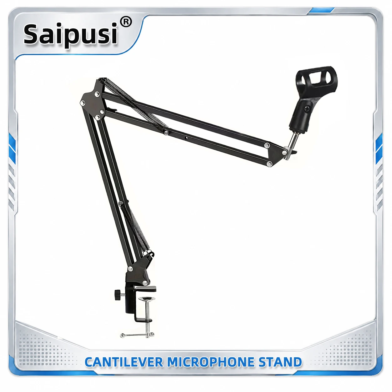 Foldable Desktop Microphone Arm Stand Adjustable Suspension Boom Arm with Table Clamp Holder for PC Computer Studio Recording