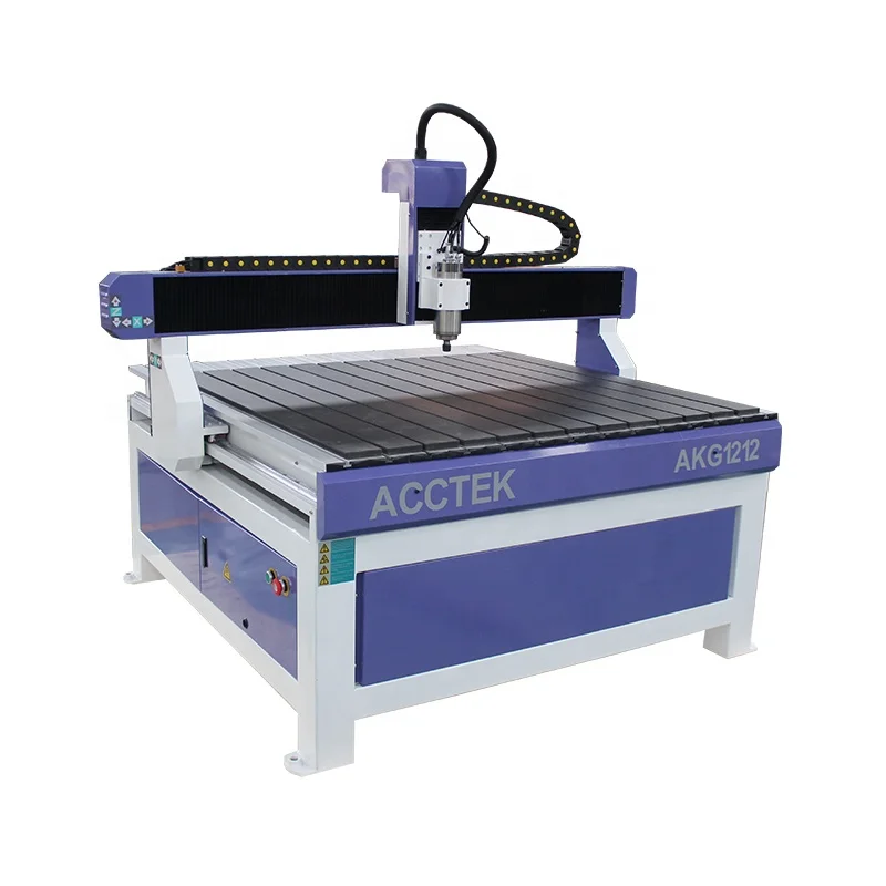 AccTek AKG1212 Milling Machine CNC China Handmade Wood Engraver 1200*1200mm TBI Screwball Transmission Advertising Logo Maker