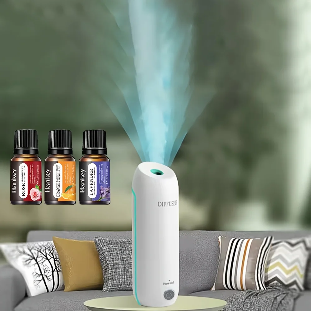 Cozy Ambiance | USB-Powered Automatic Aromatherapy Machine & Air Humidifier with Long-Lasting Fragrance - Includes 3 Essential O