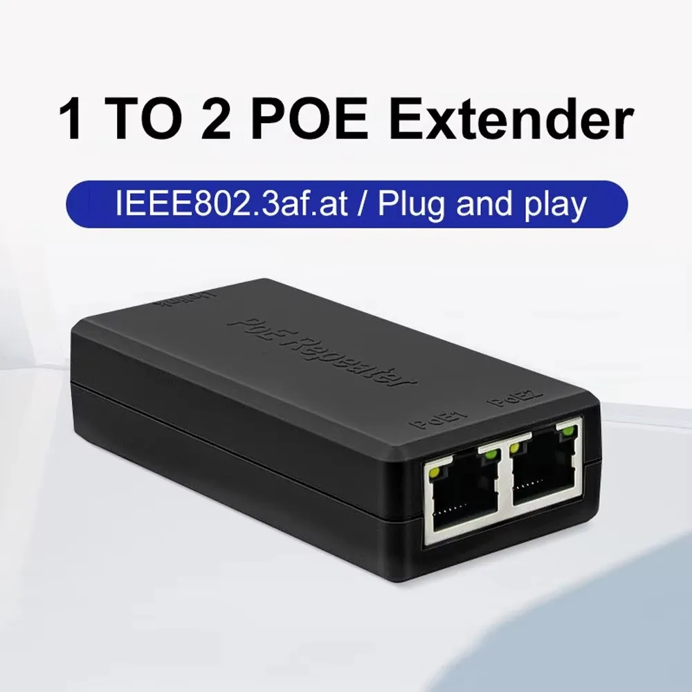 

2 Port POE Extender 100Mbps with IEEE 802.3af Standard for NVR IP Camera AP IP VOICE POE Extend 100 meters for POE range