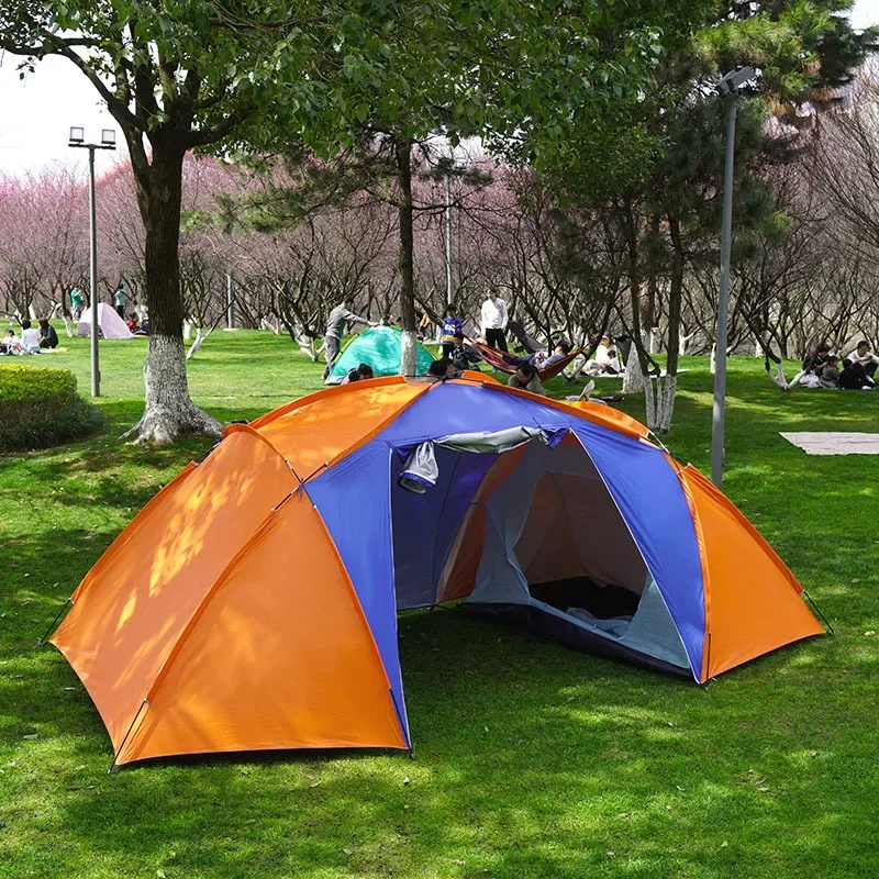 

Big Camping Tent 3-4 Person Dual Layer Waterproof Pop Up Open Anti UV Tourist Tents For Outdoor Hiking Beach Travel Camping