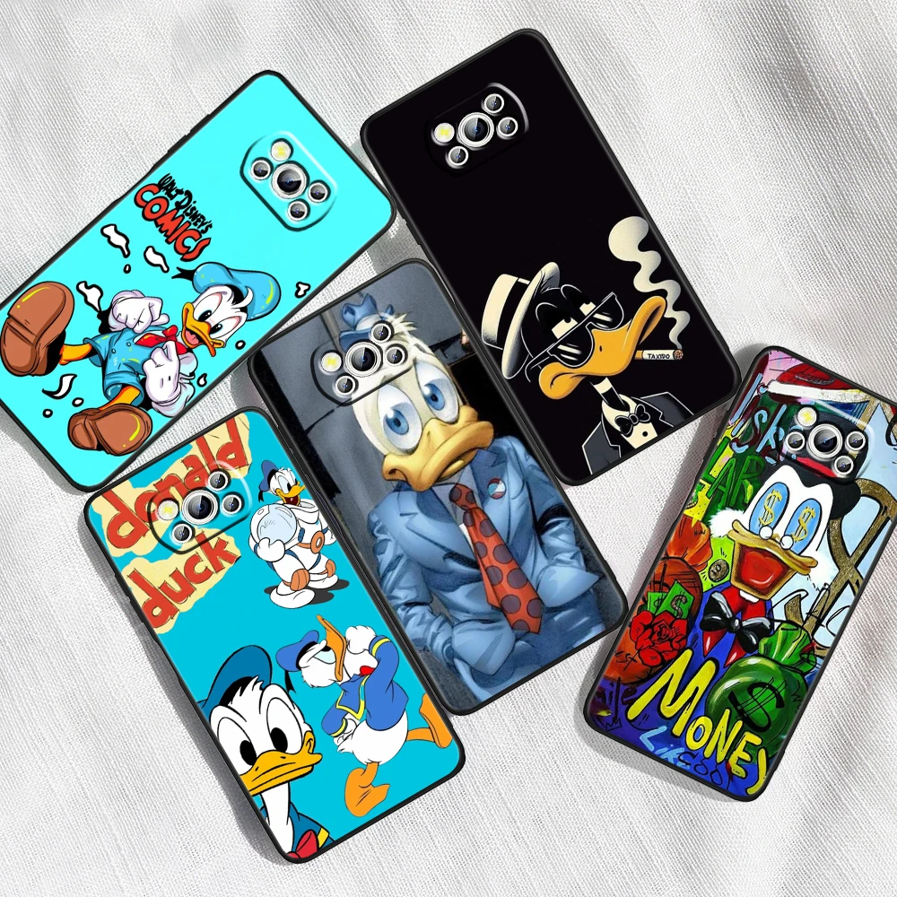 

Disney Donald Duck Cool For Xiaomi Mi Poco F5 F4 F3 X6 X5 X4 X3 M6 M5 M5S M4 M3 C65 Pro GT NFC 5G Black Soft Phone Case