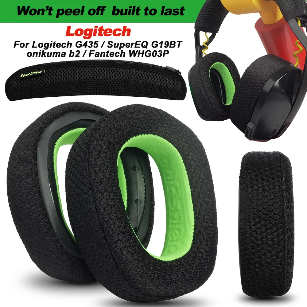 Ohrpolster für Logitech G435 Zone Vibe 100 125 SuperEQ G19BT Onikuma B2 Fantech WHG03P Ersatz-Schaumstoff-Kopfhörer-Ohrpolster Protein
