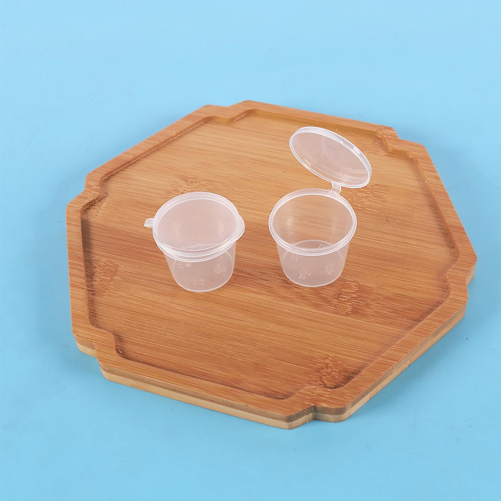 20Pcs Disposable Sauce Cup 25ml Portion Cups with Lids Souffle Sampling Cups Transparent Storage Container