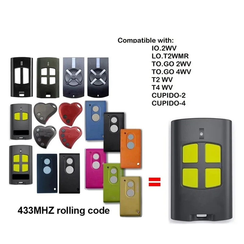-A96Z For BENINCA To.GO 2VA 4VA 2WV 4WV Garage Door Opener Remote Control 433.92Mhz Rolling Code Gate Remote Control