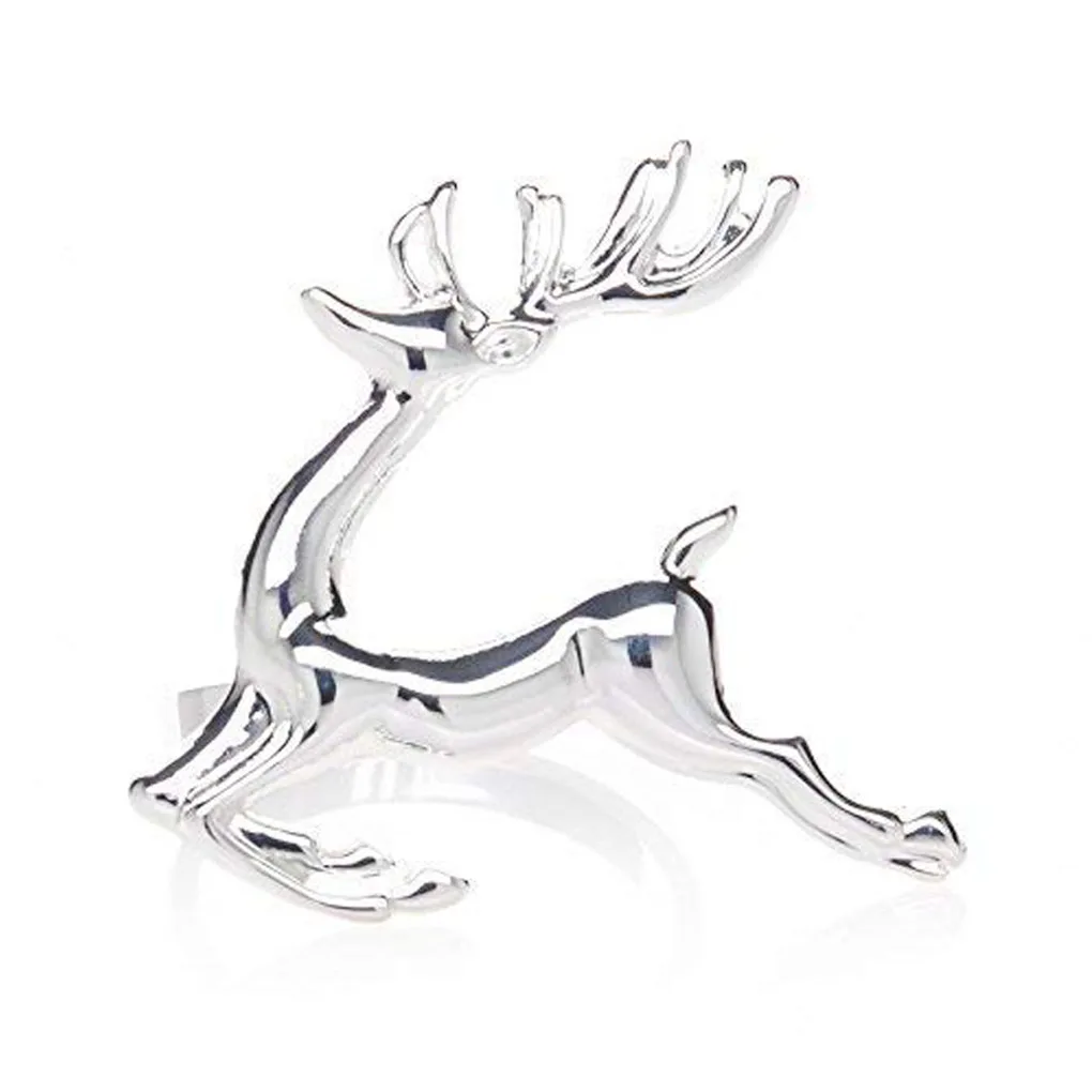 12 Pieces Metal Elk Napkin Rings Home Hotel Restaurant Interesting Napkins Buckles Tableware Decoration Party Supplies