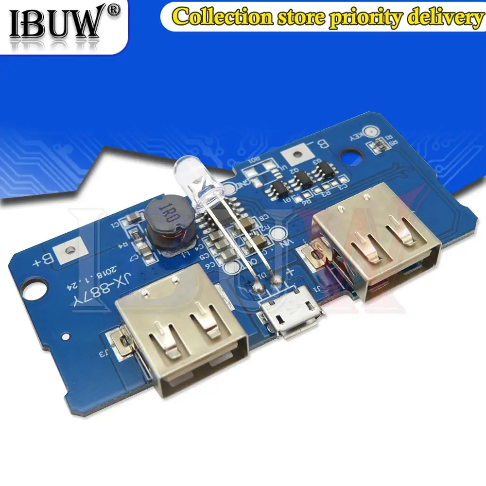 

Модуль повышения мощности от 3,7 В до 5 В, 2 А, печатная плата повышения батареи 18650/сокровище для зарядки своими руками/мобильная материнская плата