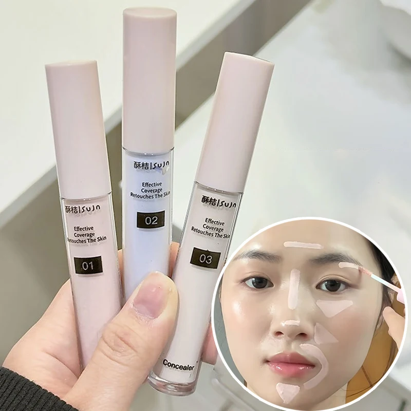 Flüssiger Aufhellender Hochglanz-Concealer-Stift Langanhaltend Feuchtigkeitsspendend Gesichtskonturierung Volle Abdeckung Fleckenkorrektur Hautton-Make-up – Detail 7