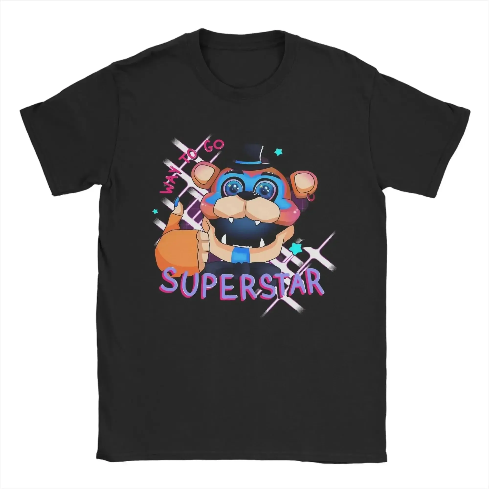 Five Nights at Freddy's T-Shirt – Klassisches Animatronic Crew Grafik-T-Shirt für FNAF-Fans, schwarzes Baumwoll-Oberteil für Männer und Jugendliche – Detail 9