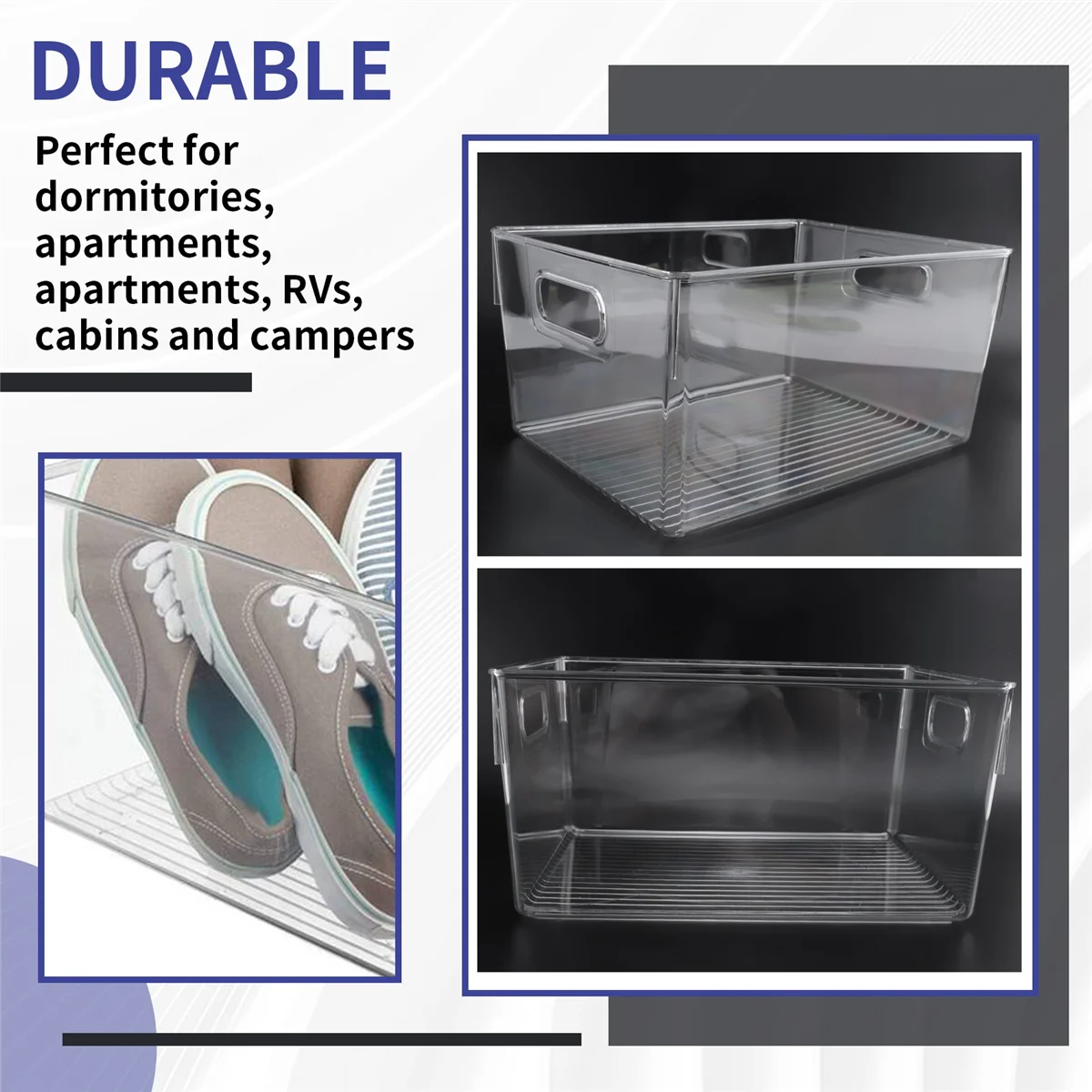 ABZL 29X20X15cm Acrylic Transparent Refrigerator Storage Box Desktop Dormitory Bathroom Storage Box