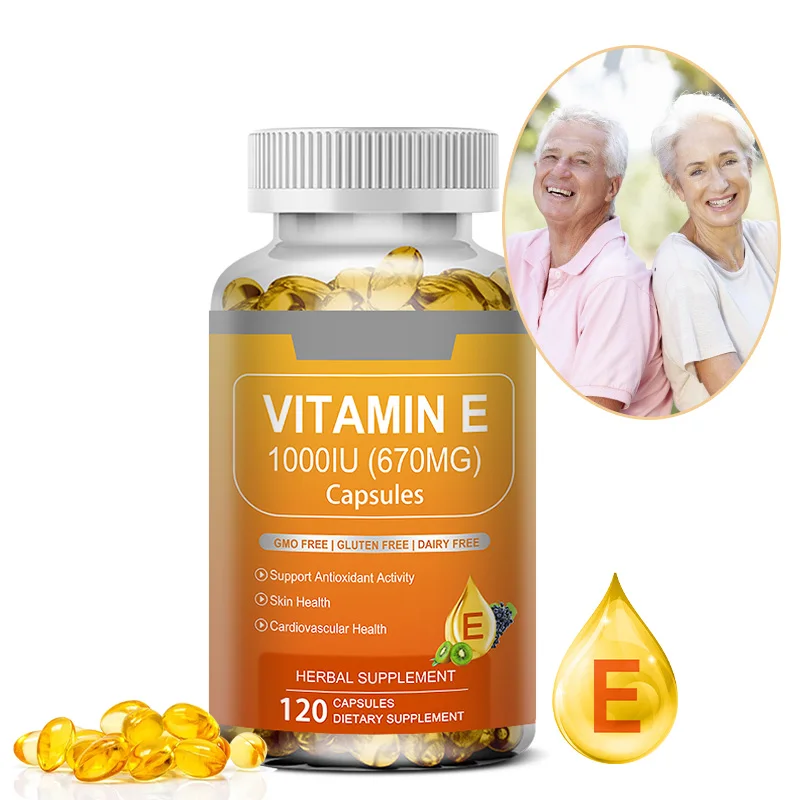 Vitamin E Supplement, Antioxidant, Supports Anti-Aging, Improves Skin Hydration, Eye & Immune Health, 30/60/120 Capsules