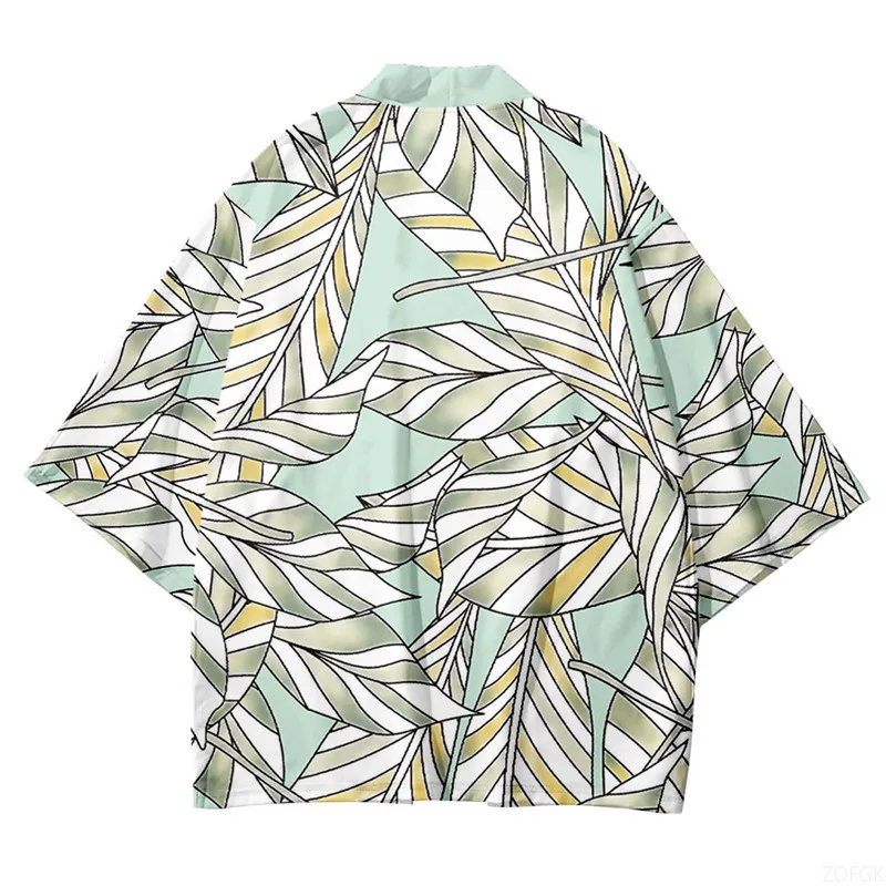 Sakura Printed Yukata Men's and Women's Fashionable Open Collar Asian Clothing Harajuku Japanese Role-playing Kimono