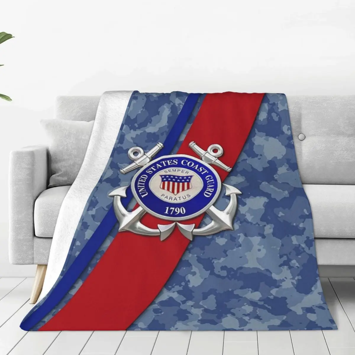 US Coast Guard Blanket Fleece Super Soft Sofa Throw Blankets For Couch Bedding Travel Throws Bedspread Quilt