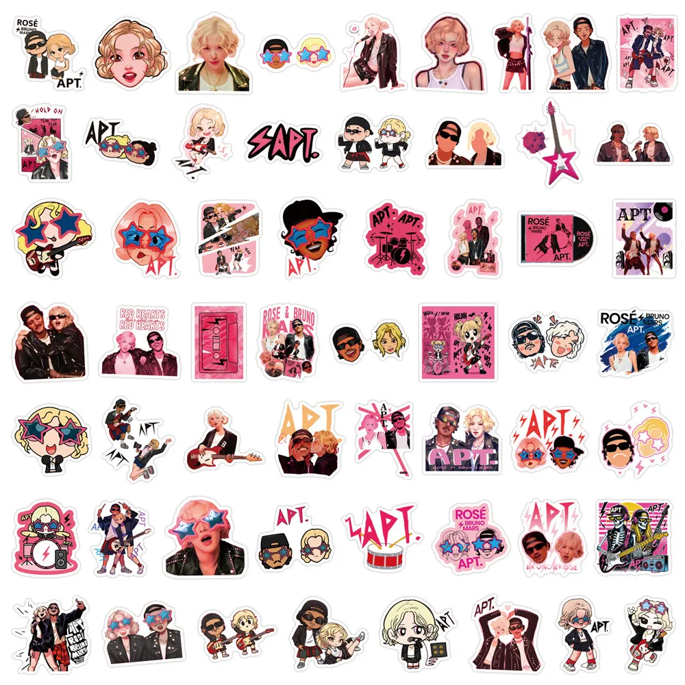 55 قطعة من ملصقات جرافيتي APT Song Rosé - ديكور DIY للدراجات البخارية وأجهزة الكمبيوتر المحمولة