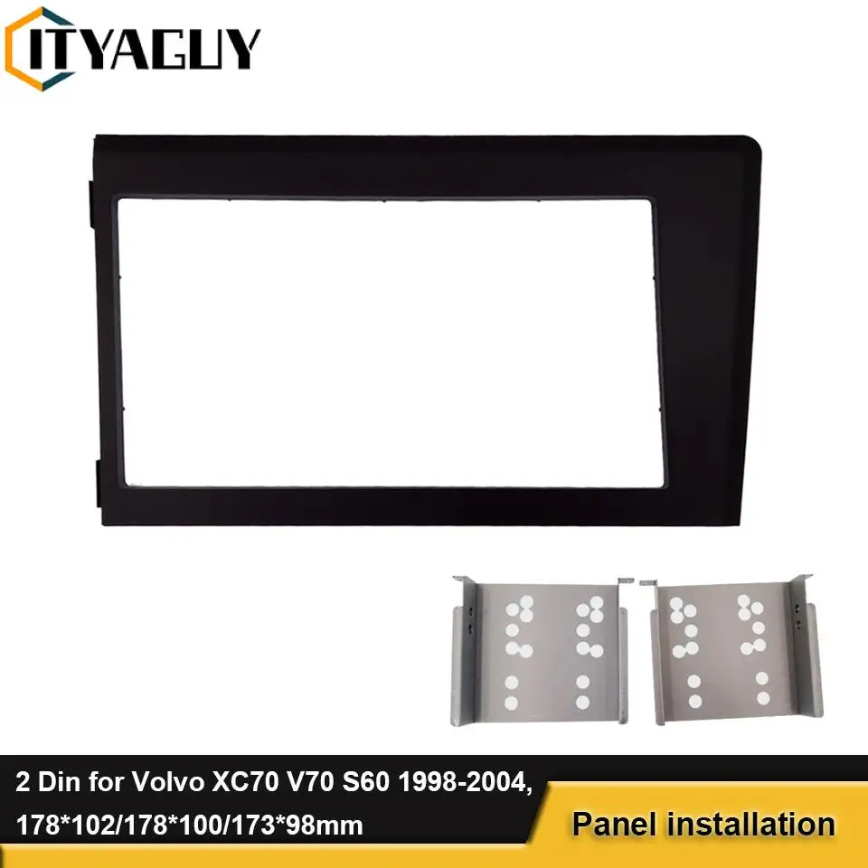 2Din Radio de coche CD DVD GPS Panel estéreo montaje en tablero Kit de ajuste interfaz marco Panel Fascia para Volvo XC70 V70 S60 1998-2004