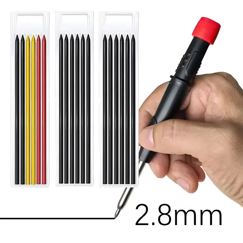 Neue 2-in-1 solide Zimmermannsbleistifte mit Spitzer Zimmermann 2,8 mm solide Druckbleistifte Markierungswerkzeuge Bau/Zimmerler