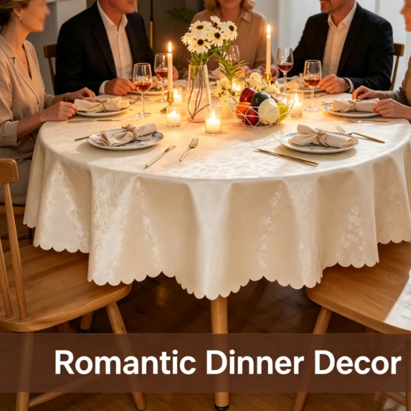 tablecloth waterproof, oil-proof, wash-free and anti-scalding, round round table dining cloth,home thickening and wear-resistant