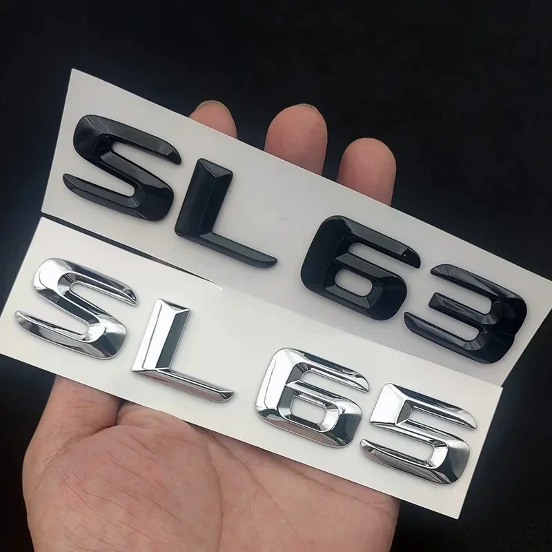 2015 3D ABS Chrome Letters Car Rear Trunk Badge for Mercedes SL R230 R129 R231 SL43 SL55 SL63 SL65 Emblem Logo Accessories