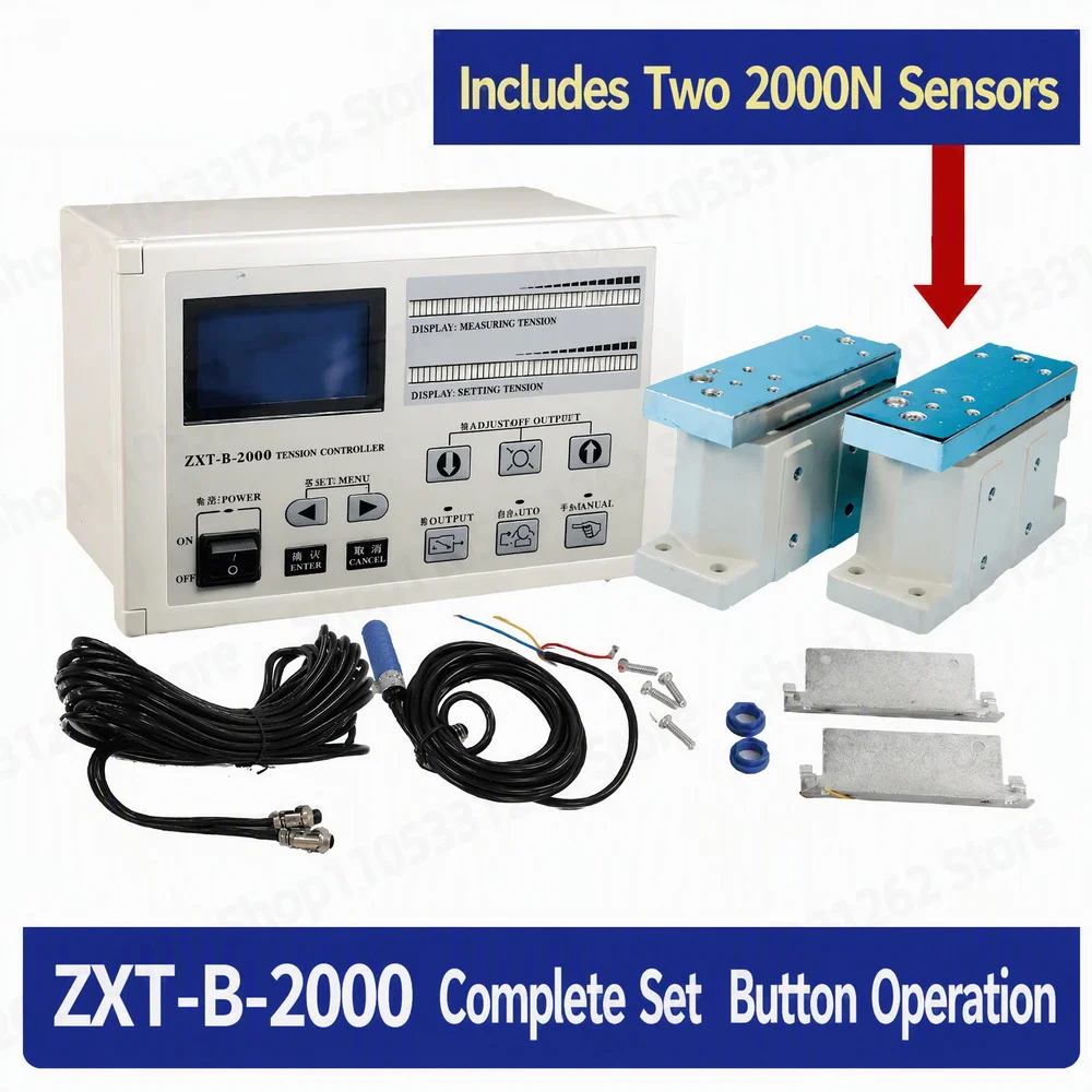 ZXT-B-2000 Controller with Two 2000N Sensors Automatic Tension Controller Full Digital Magnetic Particles for Printing Slitting