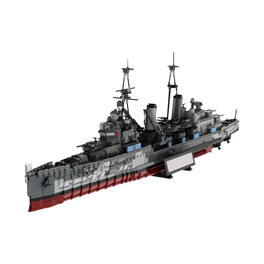 

MOC WW2 Military Battleshipss HMS Belfast 1939 Refit Building Block set IJN Yamatos 1:200 Warships Brick Toys for Children Gift