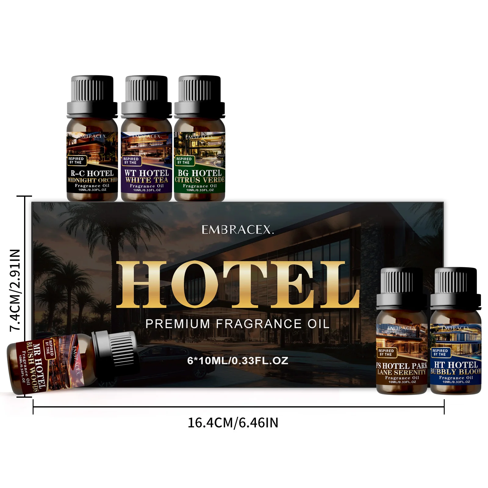 6pc/1pc Hotel Fragrance Oils Gifts Box Car Air Freshener Premium Hotel Aroma 5 Star Hotel Aroma Oil Gift To Friends