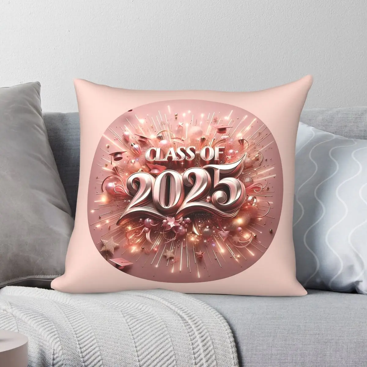 The Class Of 2025 Pillowcase Polyester Linen Velvet Creative Zip Decor Throw Pillow Case Car Cushion Cover