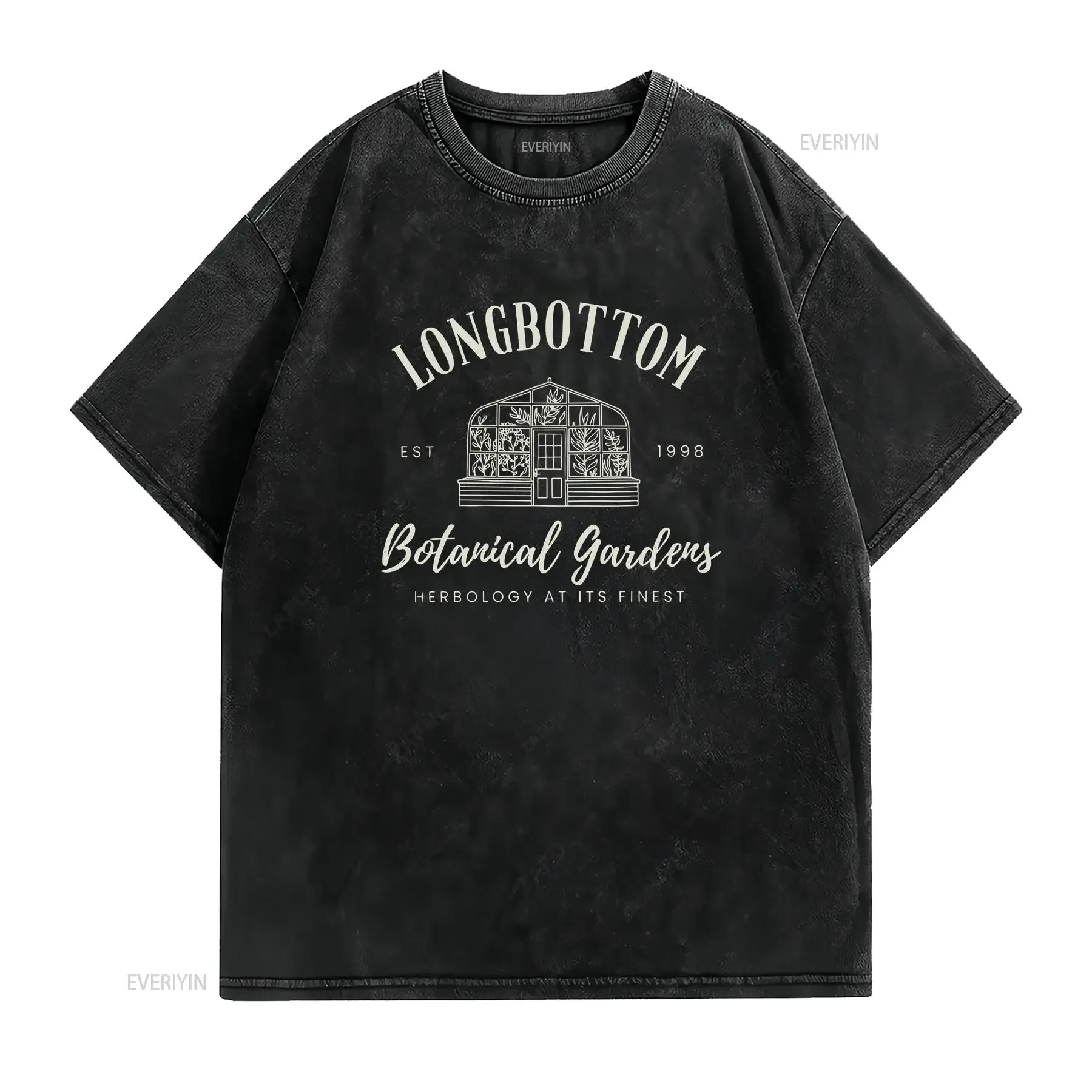 Longbottom Botanical Gardens T Shirt Cute Minimalist Wizarding Boxy Fantasy Oversized Neville Herbology vintage Washed vintage