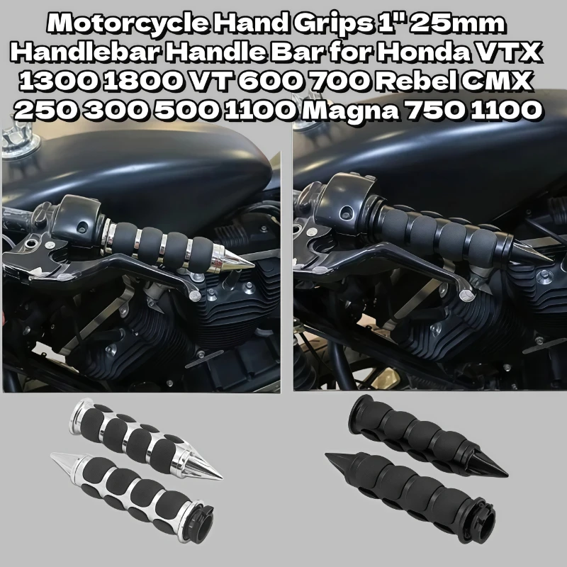 

Motorcycle Hand Grips 1" 25mm Handlebar Handle Bar for Honda VTX 1300 1800 VT 600 700 Rebel CMX 250 300 500 1100 Magna 750 1100