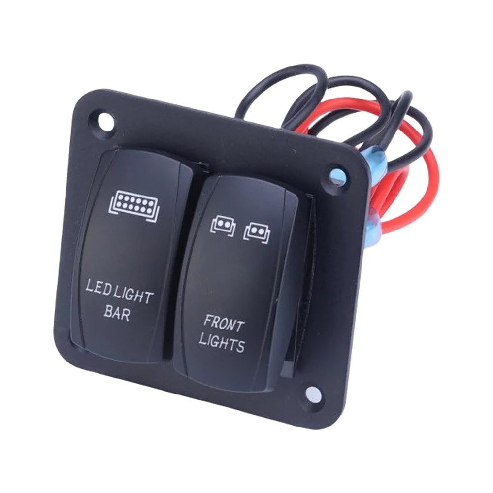2Gang LED Light Bar 5Pin ON/Off For Toggle Switch Panel For ATV Marine RV For All 12V DC Vehicles Including Automobiles,For Boat