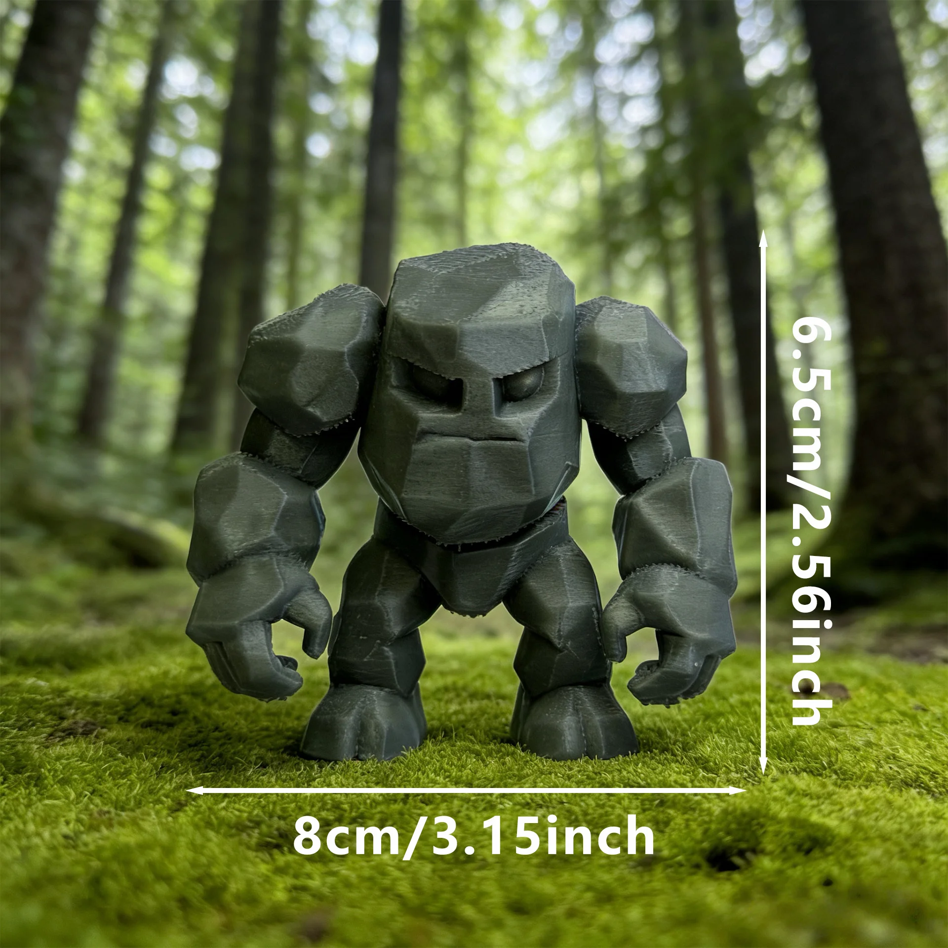 Giant rock monster ornament, stone monster figure model, gothic monster-themed ornament