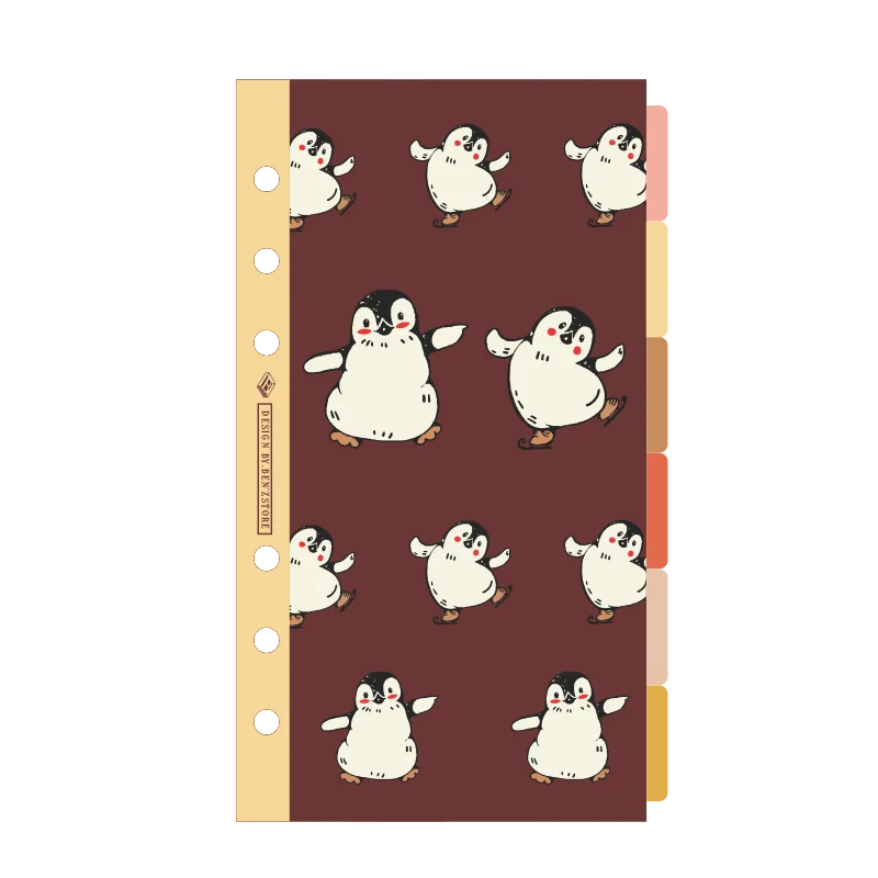 Vintage Little Animals Loose Leaf Notebook Pearl Sides Dividers Cute Index Seperator Diary Planner Stationary