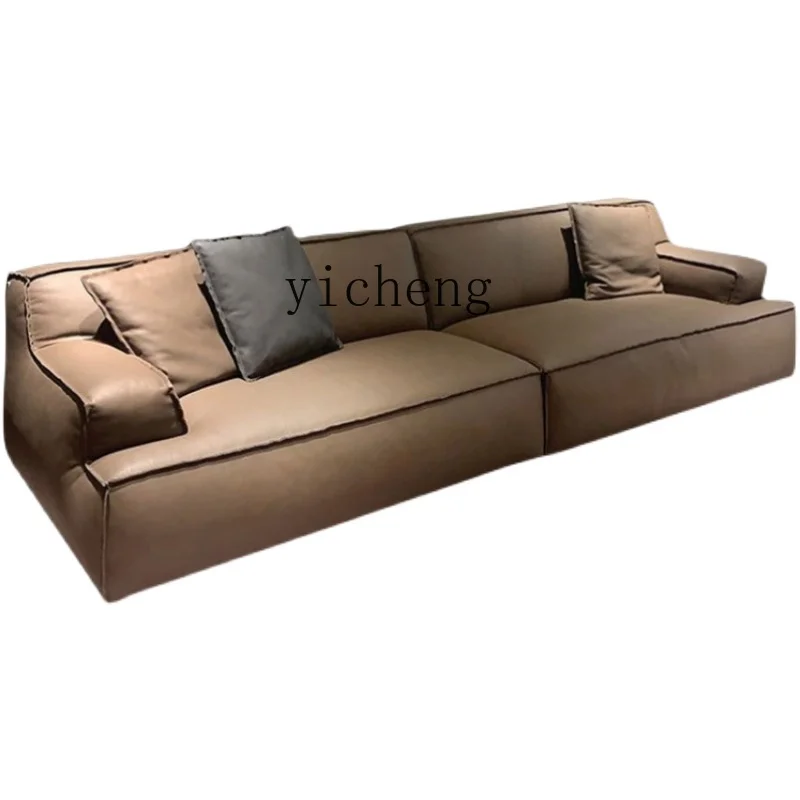 ZF Minimalist Frosted Faux Leather Living Room Simple Large and Small Apartment Type Living Room Sofa