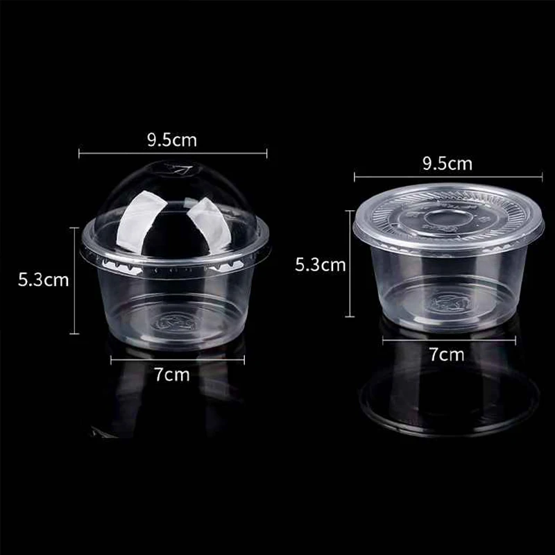 50/100PCS 250ML Disposable Plastic Pudding Cups Wiht Lids Ice Cream Double Skin Milk Disposable Cups Party Packing Dessert Cups - view 6