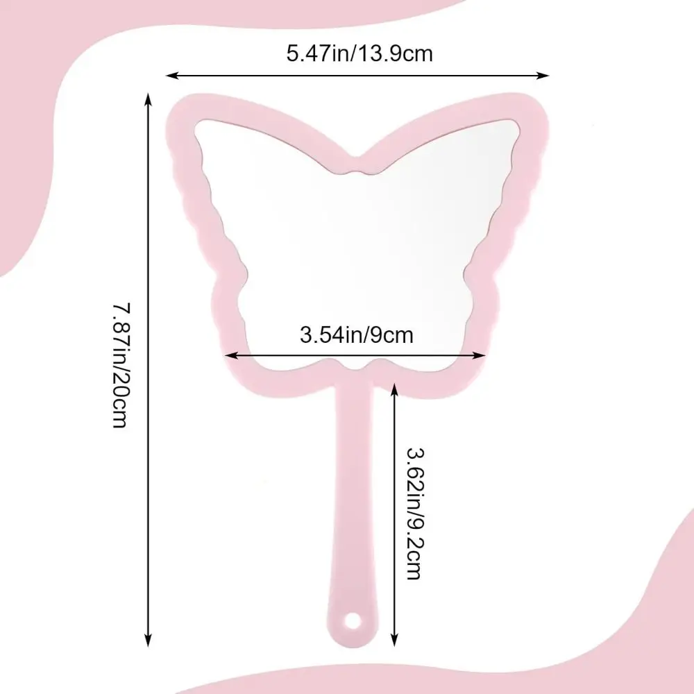 مع مقبض على شكل فراشة، مرايا محمولة باليد، تصميم لافتة للنظر، مرآة يد لمستحضرات التجميل موثوقة ومتينة على شكل فراشة