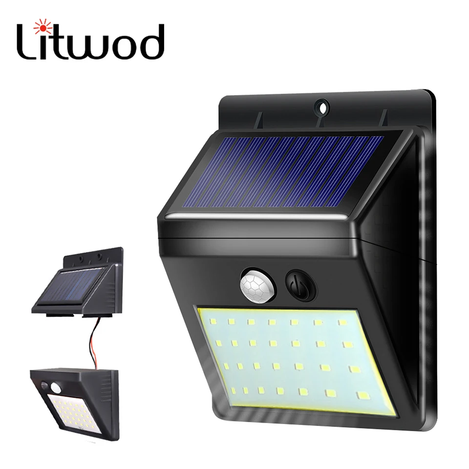 

Solar Light Led COB Wall Lamp Split Motion Sensor Street Outdoor Built in Battery Powered Sunlight Waterproof Yardlamp Lantern