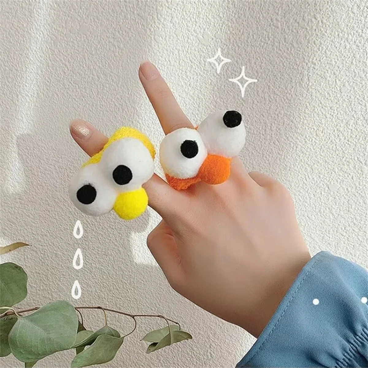 Big Eyes Cartoon Plush Hair Tie High Elasticity Candy Color Hair Band Autumn Winter Funny Heart Shape Fashion Hair Accessory