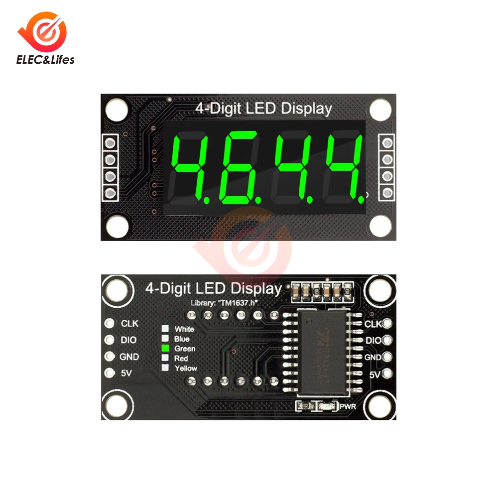 TM1637 LED Display Module For Arduino 7 Segment 4 Bits 0.36 Inch Clock RED Anode Digital Tube Four Serial Driver Board Pack