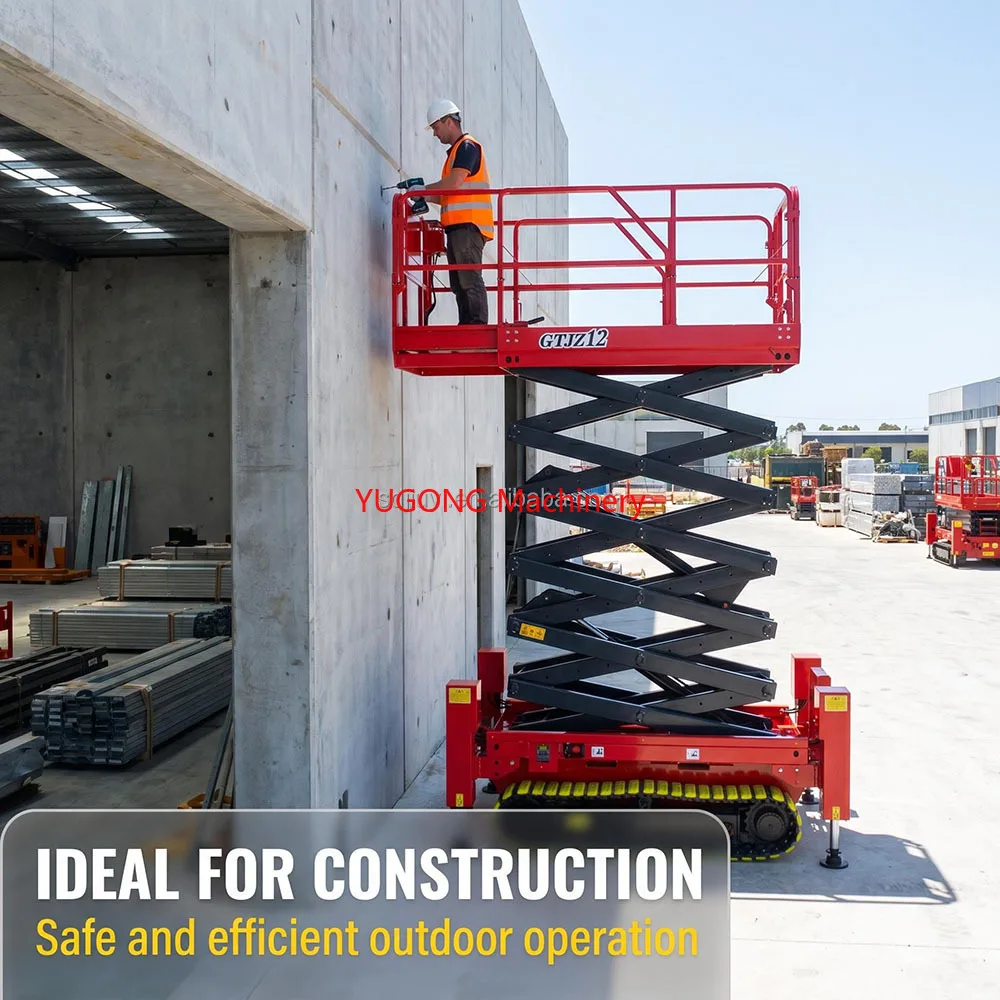 Tracked Aerial Work Platform 4-16m Scissor Lift From China Full Size Scissor Lift For Outdoor Site Aerial Maintenance