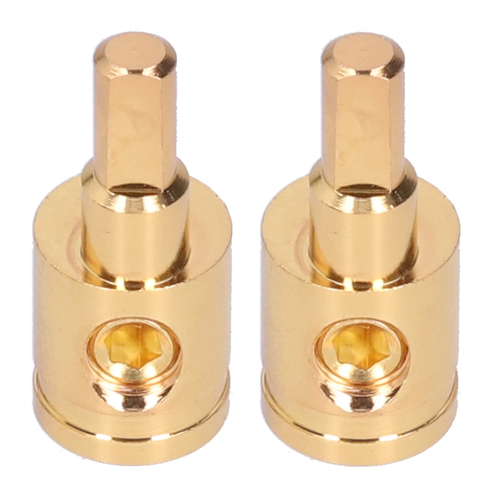 Wire Reducer 0GA Wire Reducer Terminal Connector Pure Copper Gold-Plated for Car Audio Amplifier Modification