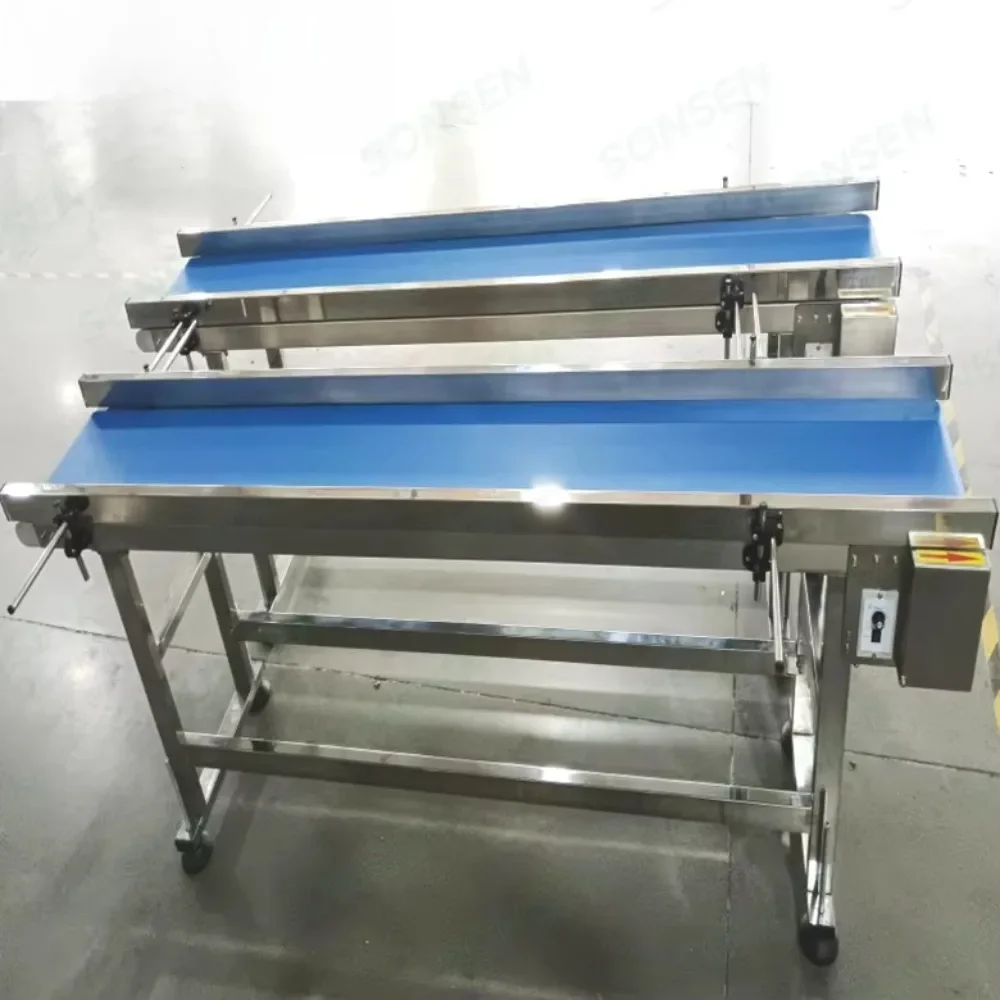 

Custom PU Straight Belt Conveyor - Small Business Food Grade Industrial PVC Electric Transport Line