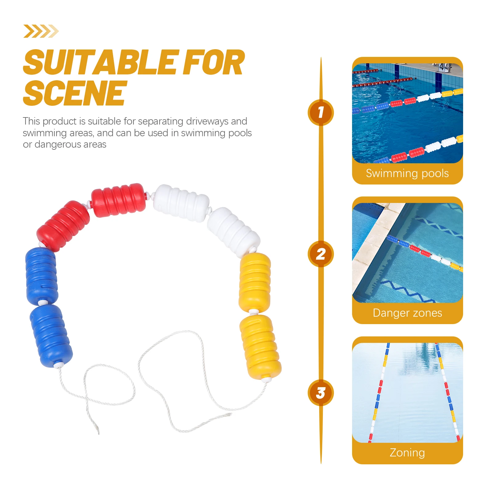 

Pool Rope Float Buoy Swimming Floating Ropes to Divide Line Floats for Pools Plastic