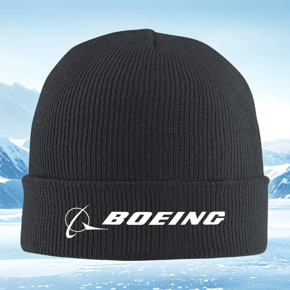 กราฟิกโลโก้โบอิ้ง, ตราสัญลักษณ์ทรงสูง หมวกไหมพรมถักสำหรับผู้ชาย ผู้หญิง และทุกเพศ หมวกบีนนี่ หมวกคลุมศีรษะ สำหรับฤดูหนาว อุ่นสบาย เหมาะสำหรับคริสต์มาส กิจกรรมกลางแจ้ง ปั่นจักรยาน