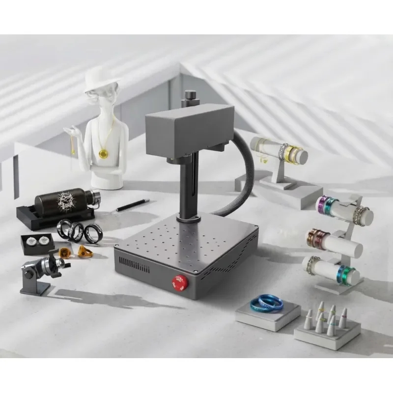 for Mini Portable 5W Fiber Laser Marker Engraver Economic Benchtop Machine for USB PCB Tool Marking Metal Jewelry DIY