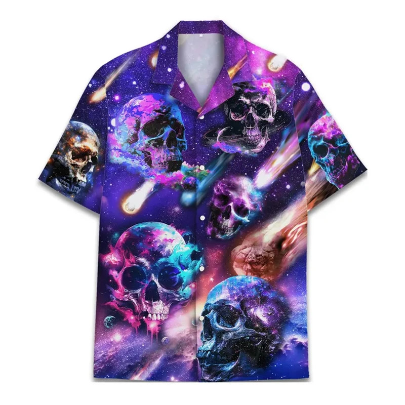 Alien Bigfoot Sasquatch Neon Colors Print Men Shirt Hip Hop Personality Short Sleeve Hawaiian Shirts Summer Leisure Trend Blouse