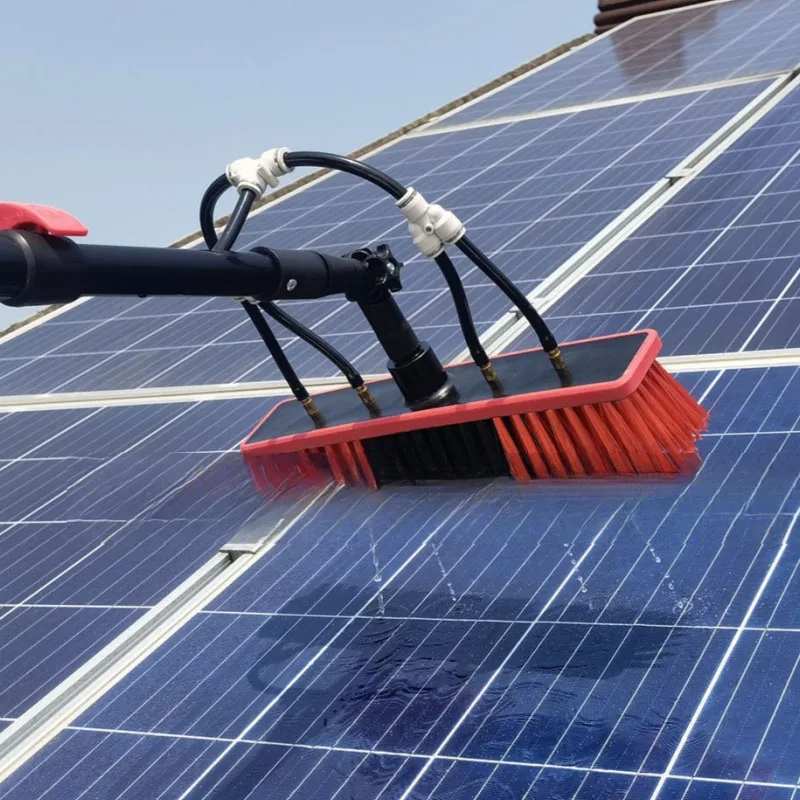 

Portable Photovoltaic Panel Cleaning Tool Solar Panel Cleaning Brush Water Fed Pole System Long Handle Window Squeegee Scraper