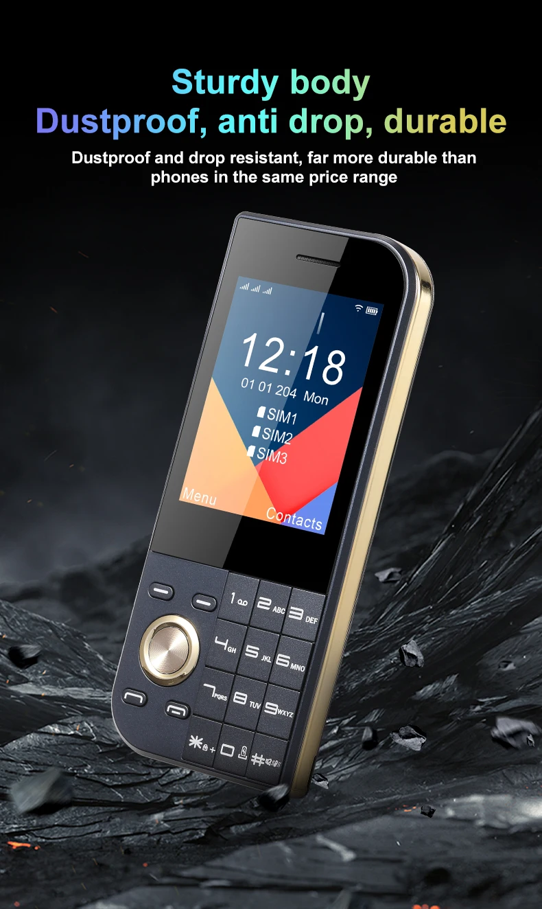 Ultra Slim Mini Size Cute Pocket Mobile Phone Big Screen Triple SIM SOS Call Speed Dial Large Button New Disign Elderly Phone