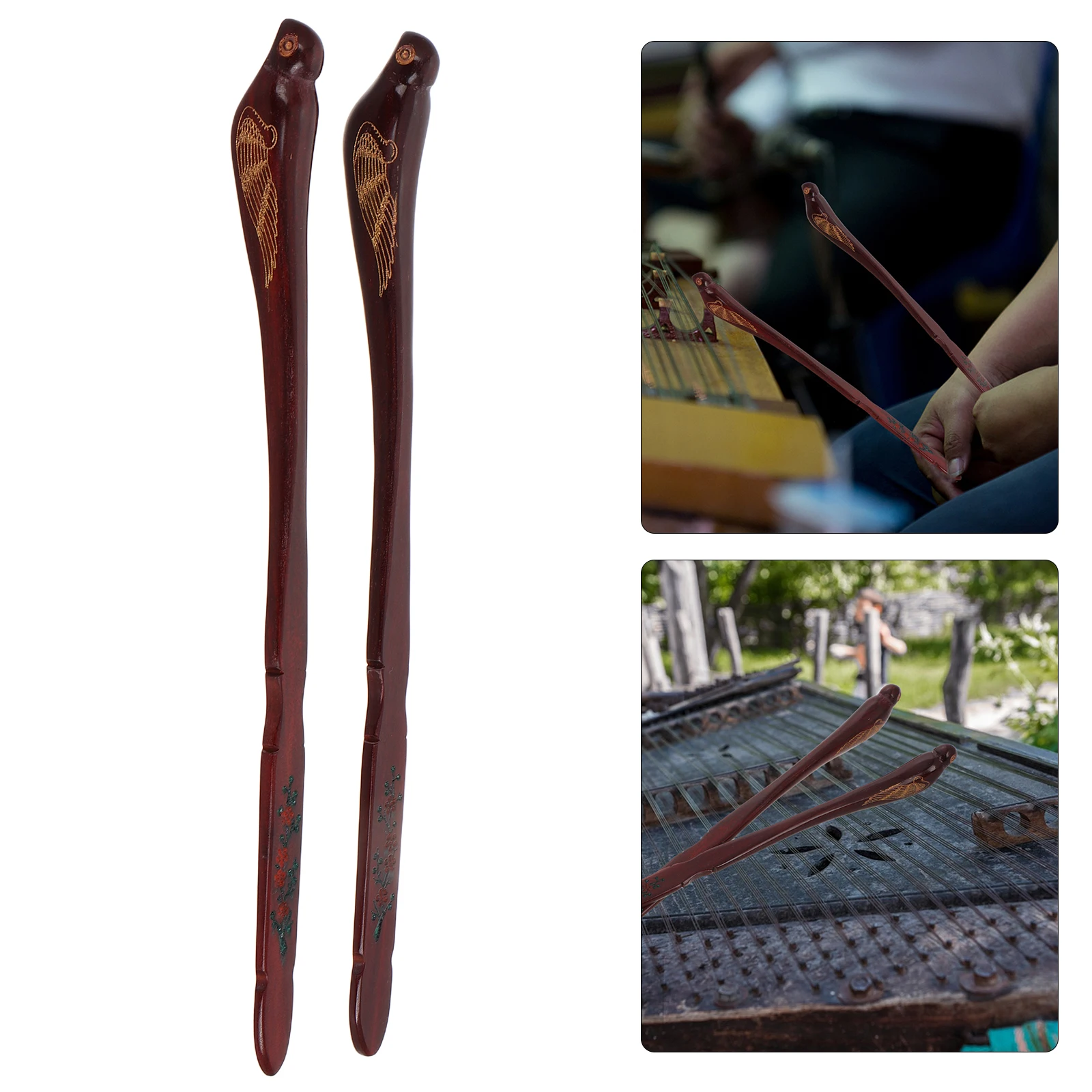 

2pcs Yangqin Practice Hammers Large Bird Shaped Wooden Sticks Dulcimer Training Finger Strength Exercise Tools Music Instrument