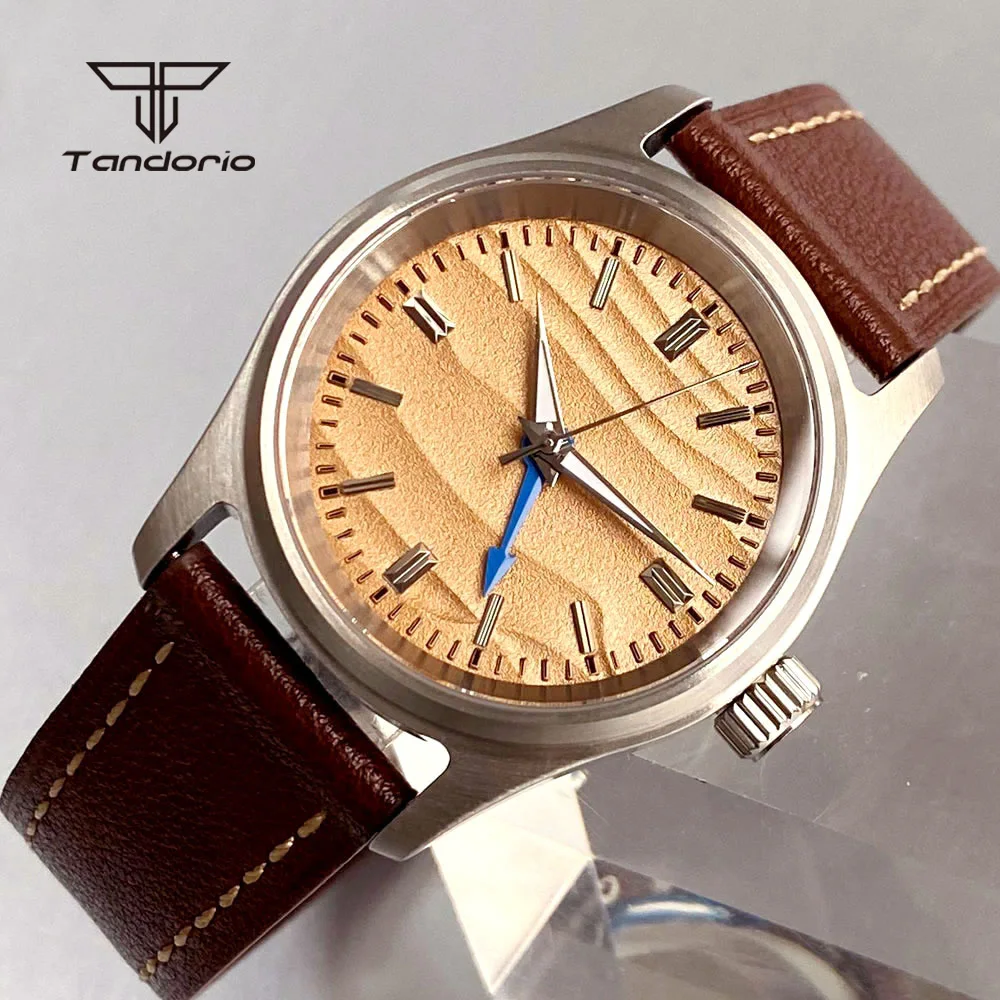 

Tandorio 36 мм GMT автоматические NH34 песочный циферблат пилот мужские часы для дайвинга с сапфировым стеклом 20 бар механические простые водонепроницаемые стальные наручные часы